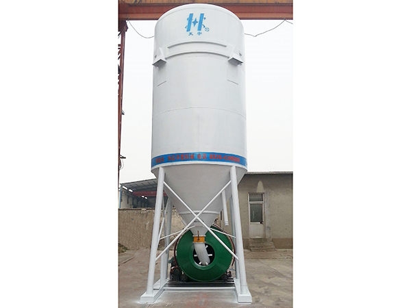 Continuous dry mixed mortar mixer and storage tank